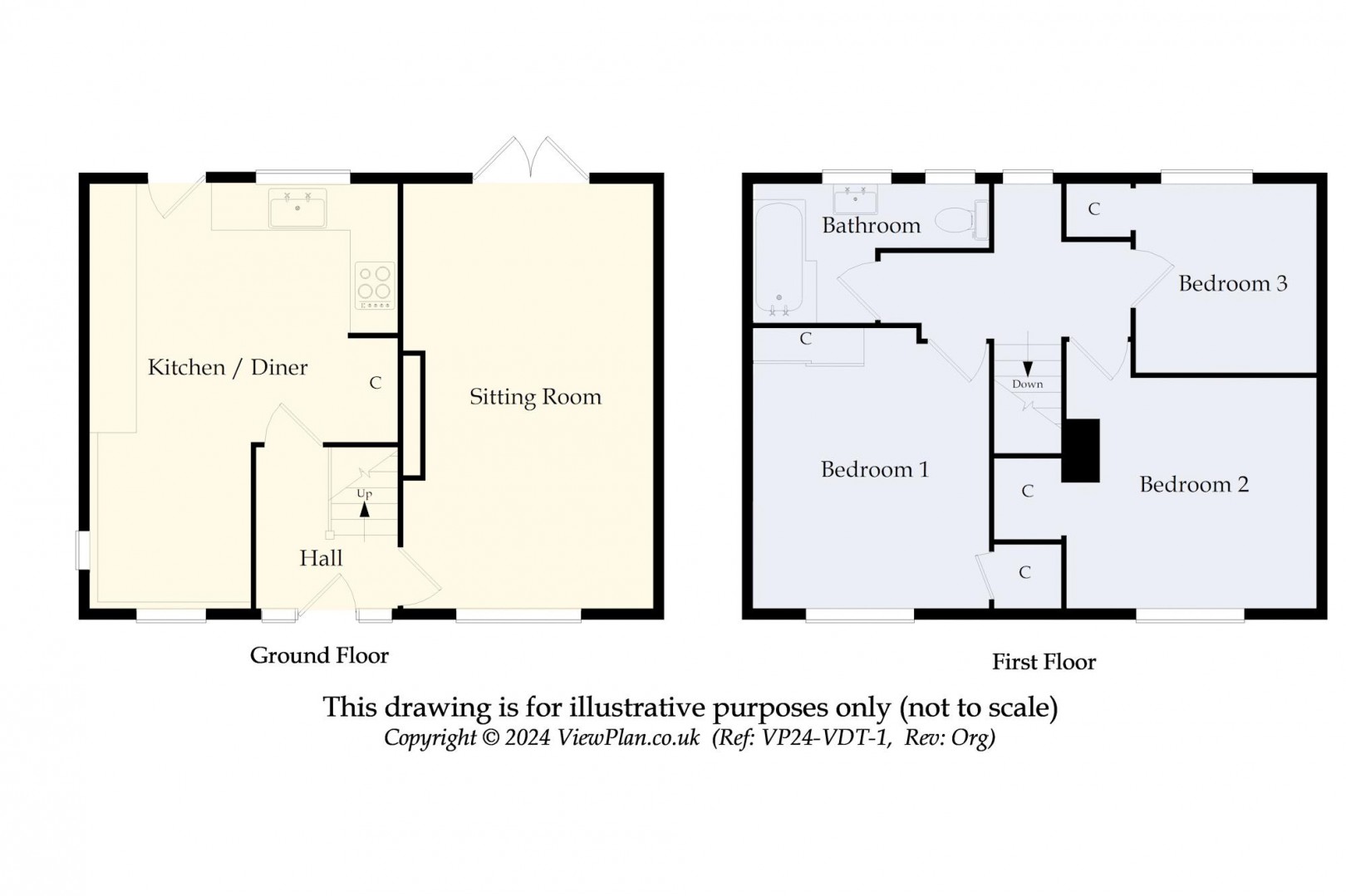 Floorplan for Cedar Way, Penarth