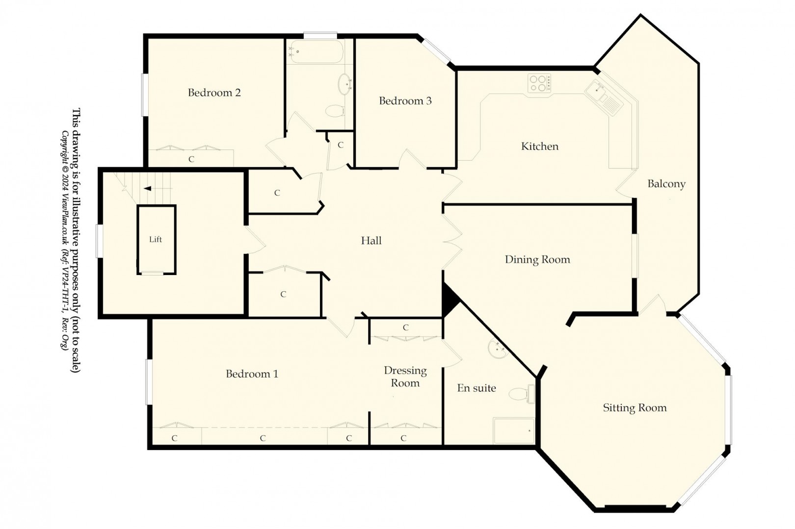 Floorplan for Glynne Tower, Bridgeman Road, Penarth