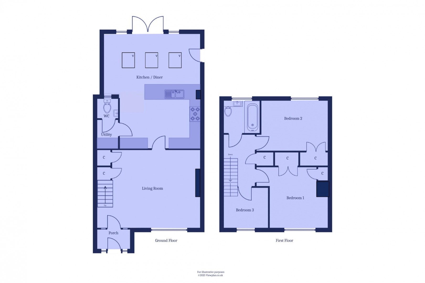 Floorplan for Dunraven Close, Dinas Powys